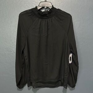 Joie black Ruffled Blouse with Long Sleeves